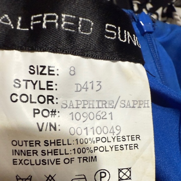 ALFRED SUNG Sapphire Dress zips up back💙🔵 Princess Diana Holiday Party - Picture 4 of 4